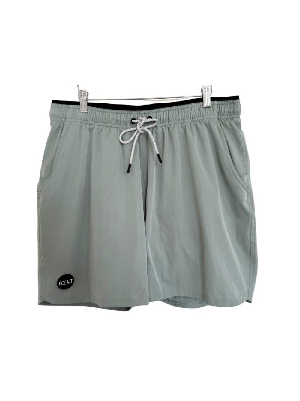 Bylt Premium Basics Shorts Mens XXL Sage Green Black Active+ Workout Athletic